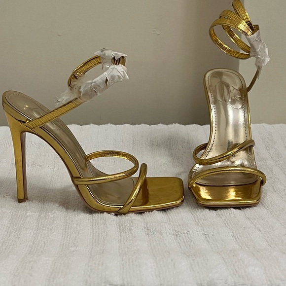 SHEIN Gold Strappy Heels - Picture 2 of 2